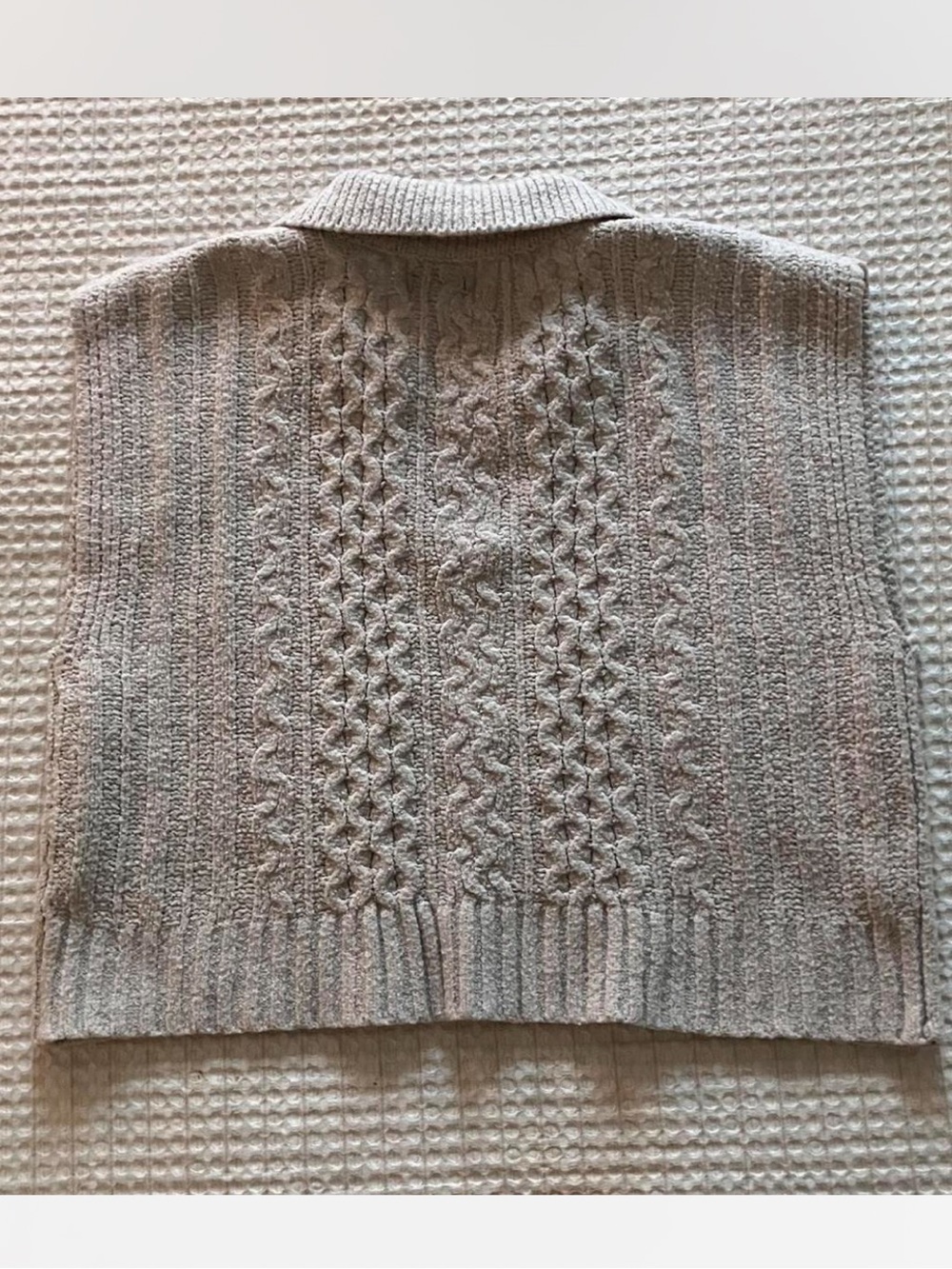 Tan Knit Preppy Vest - Picture 2 of 3